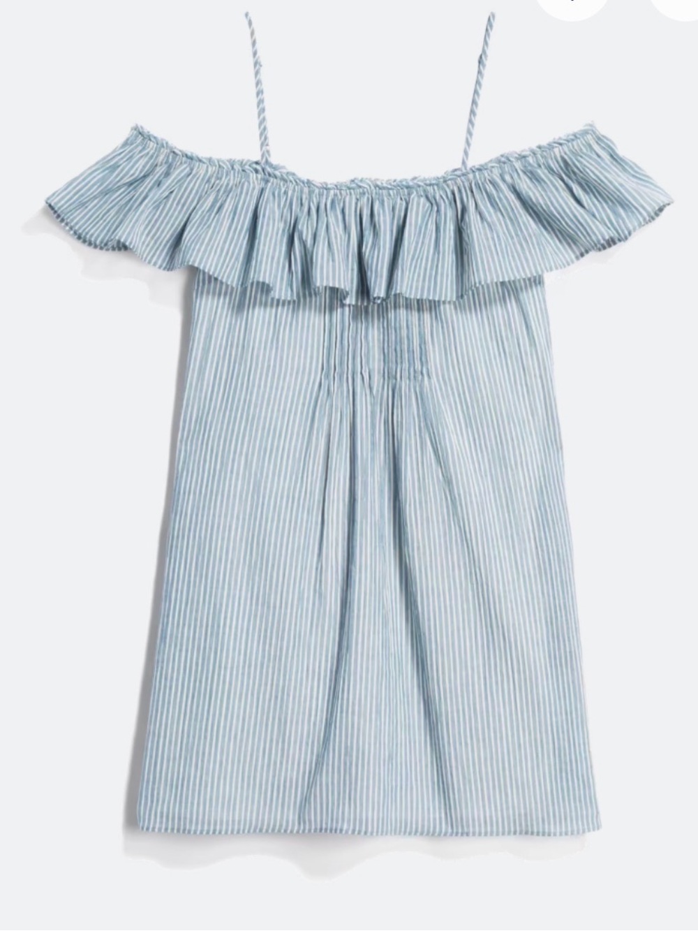 Greylin Natalia Blue White Striped Off Shoulder Ruffle Dress XL